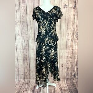 VTG Adrianna Papell Silk Floral 2 piece skirt set